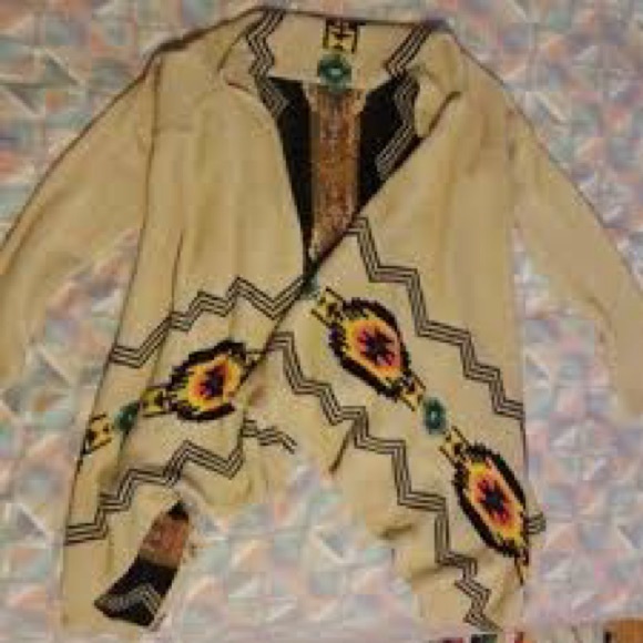 Boho Beige Patterned Cardigan - Picture 2 of 5